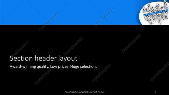 Section Header presentation slide layout