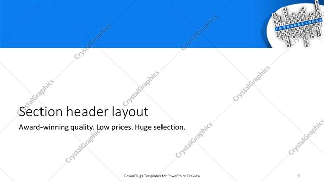 Section Header presentation slide layout