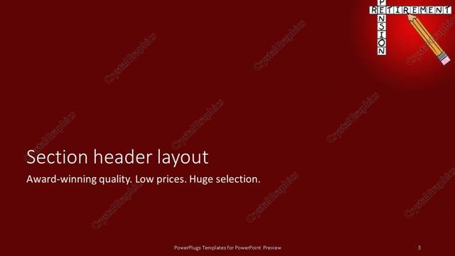 Section Header presentation slide layout