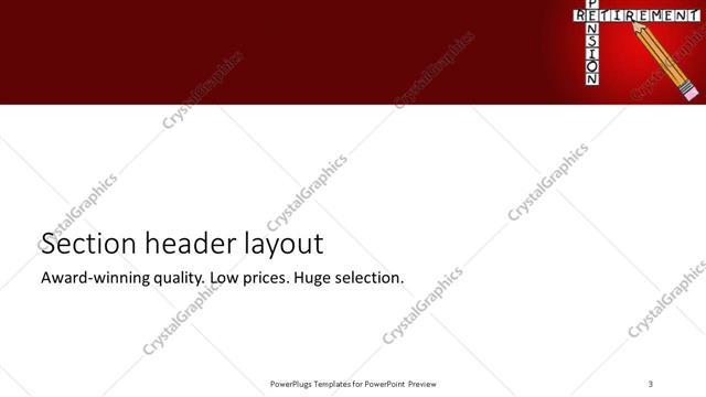 Section Header presentation slide layout