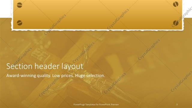 Section Header presentation slide layout