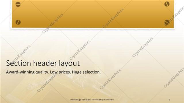 Section Header presentation slide layout