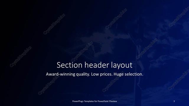 Section Header presentation slide layout