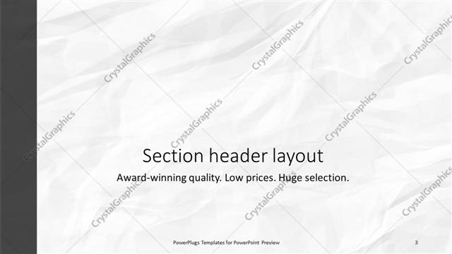 Section Header presentation slide layout
