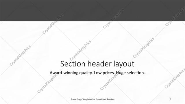 Section Header presentation slide layout