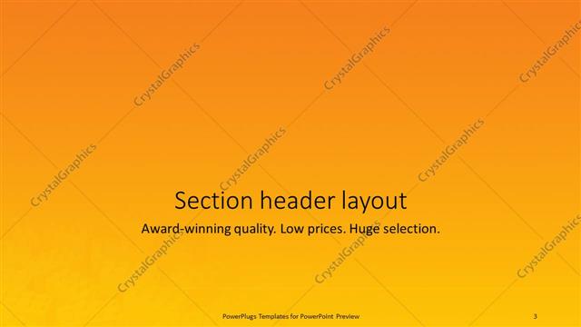 Section Header presentation slide layout
