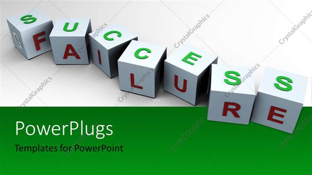  Presentation with failure - Cubes with letters forming words SUCCESS and FAILURE