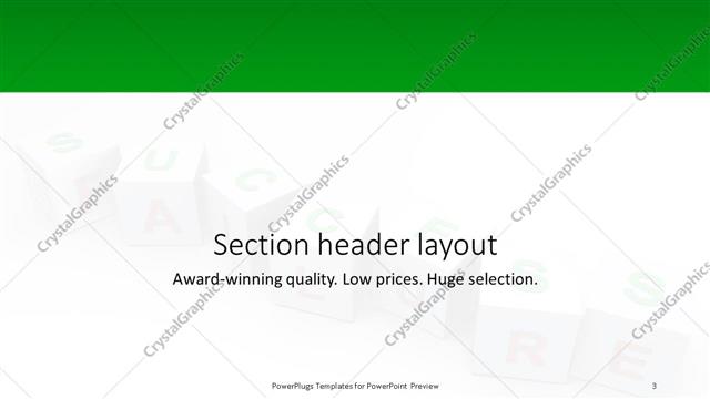 Section Header presentation slide layout