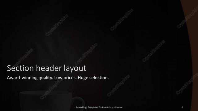 Section Header presentation slide layout