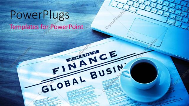  Presentation with newspaper - A cup of coffee being placed over a finance newspaper