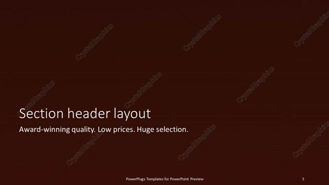 Section Header presentation slide layout