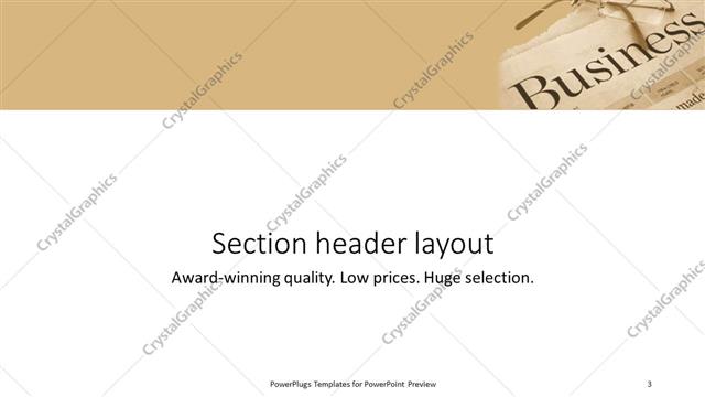 Section Header presentation slide layout