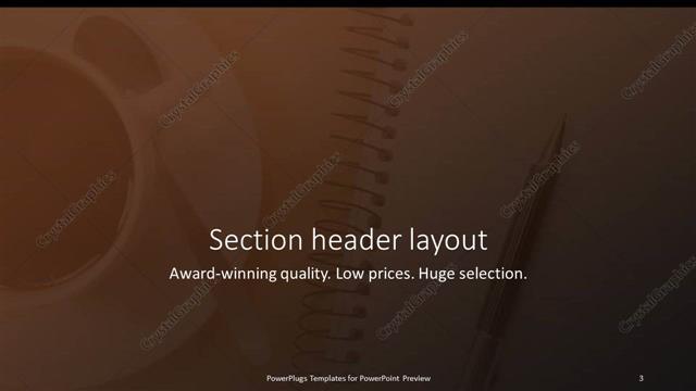 Section Header presentation slide layout