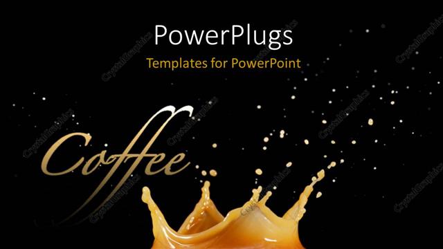  Presentation with coffee cup - A cup of coffee with a splash and blackish background