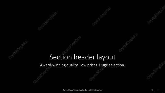 Section Header presentation slide layout