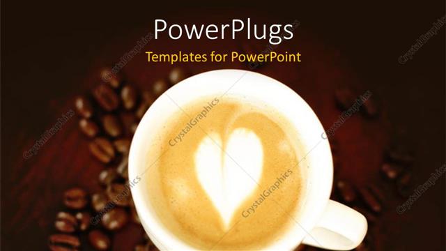  Presentation with seeds - A cup of coffee on top of some coffee?seeds