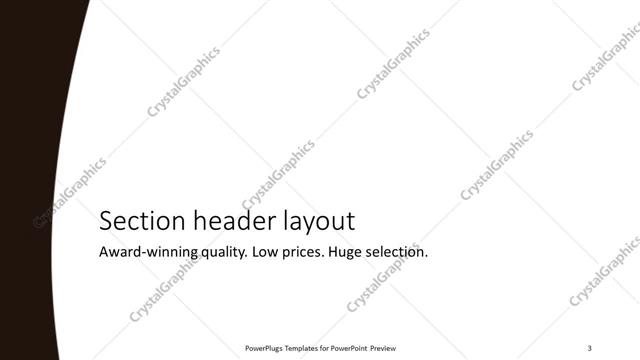 Section Header presentation slide layout