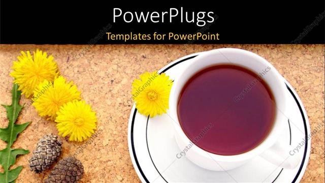  Presentation with dandelion - A cup of tea with a number of flowers