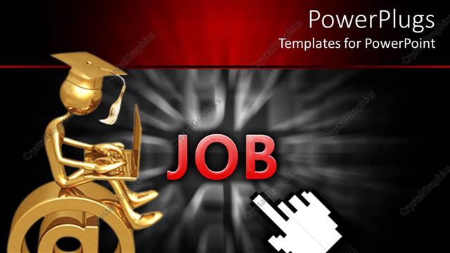  Presentation with job - A cursor pointing to a text that spells out 