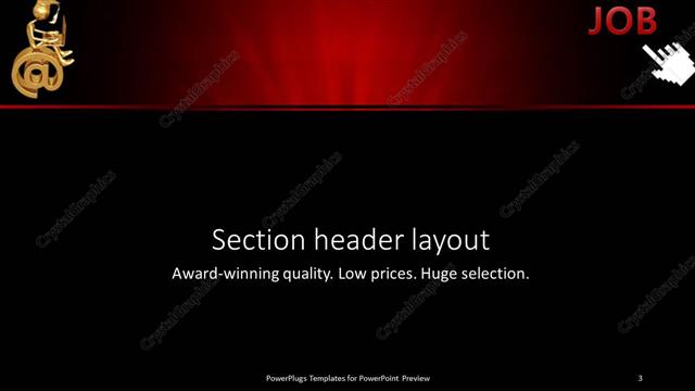 Section Header presentation slide layout