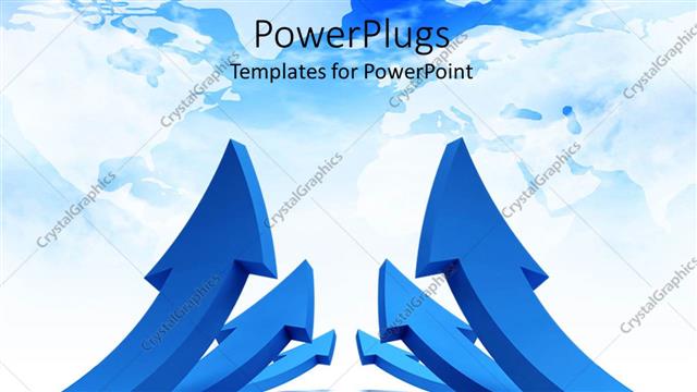 Presentation with arrows - Curved blue arrows pointing up on a white background