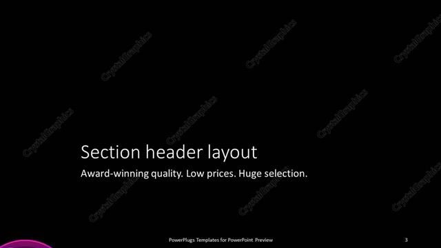 Section Header presentation slide layout