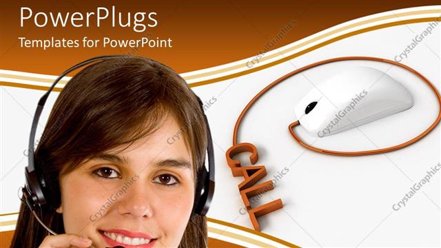  Presentation with customer service - A customer service person with a mouse in the background