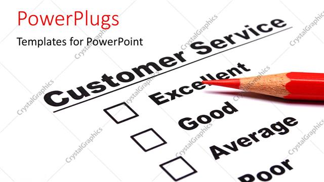  Presentation with customer service - A color pencil and a customer service document