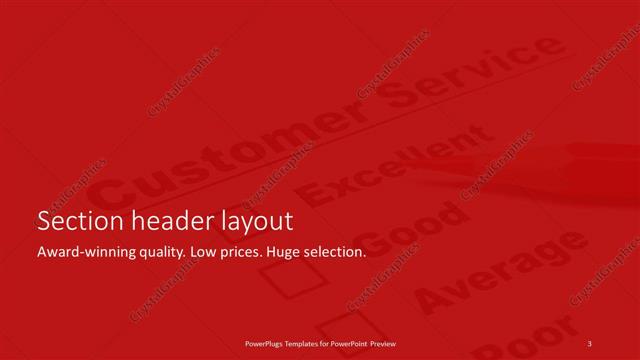 Section Header presentation slide layout