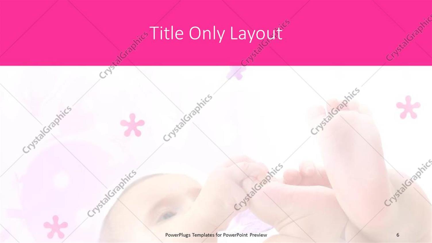 PowerPoint Template Cute baby boy playing on a floral pink background