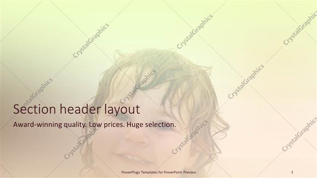 Section Header presentation slide layout