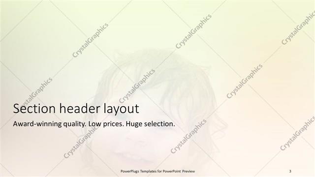 Section Header presentation slide layout