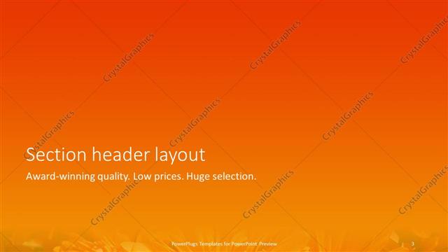Section Header presentation slide layout