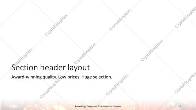 Section Header presentation slide layout