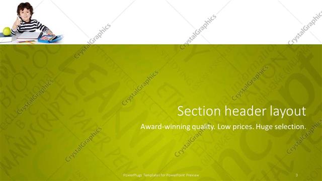 Section Header presentation slide layout
