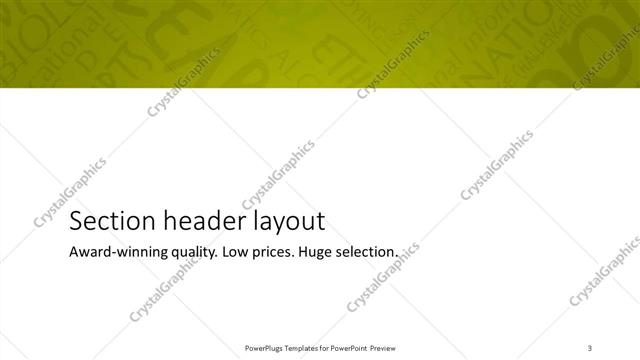 Section Header presentation slide layout