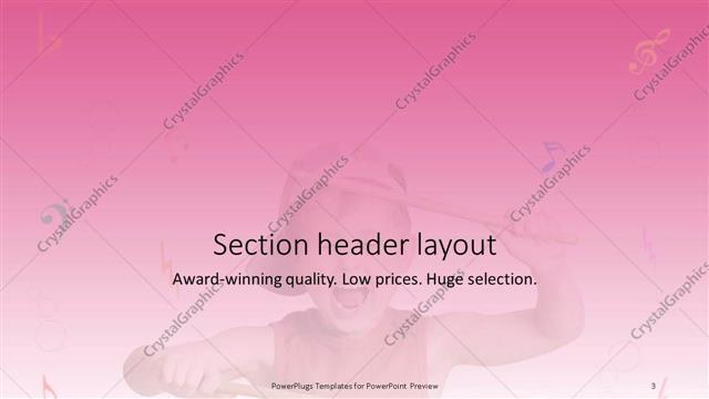 Section Header presentation slide layout