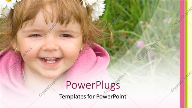  Presentation with crown - Cute smiling kid with crown made of flowers
