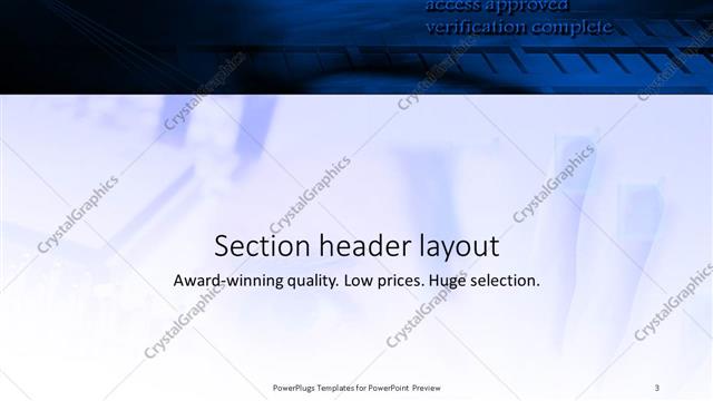 Section Header presentation slide layout