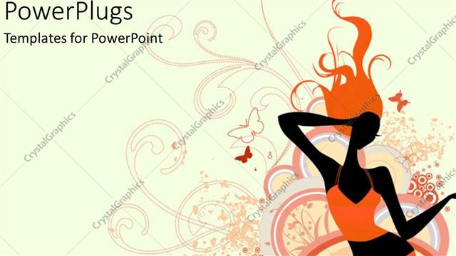  Presentation with dancing - A dancing girl with beautiful dress and various figures in the background