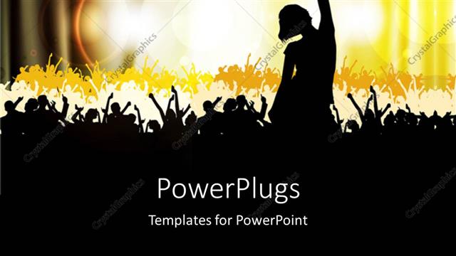  Presentation with dancing silhouettes - Dancing silhouettes with bright yellow light