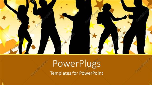  Presentation with stars - Dancing silhouettes in front of gold and brown stars background