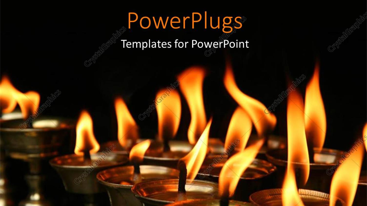 Featuring Dark Background with several Memorial Candles Lighted 