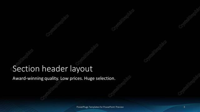 Section Header presentation slide layout