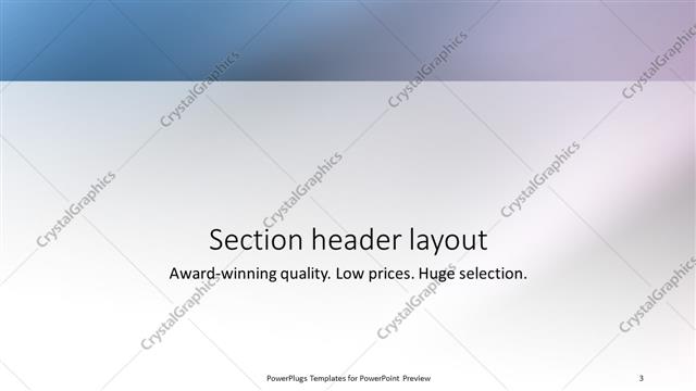 Section Header presentation slide layout