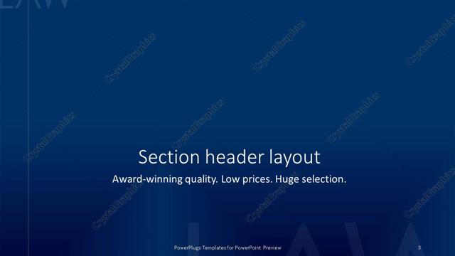 Section Header presentation slide layout