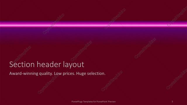 Section Header presentation slide layout