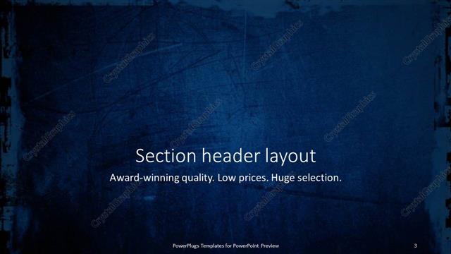 Section Header presentation slide layout