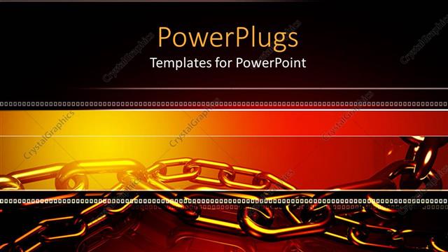  Presentation with abstract red - Dark red and yellow abstract background with large chrome chain links