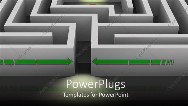  Presentation with destination - A dart board in the middle of a 3D labyrinth